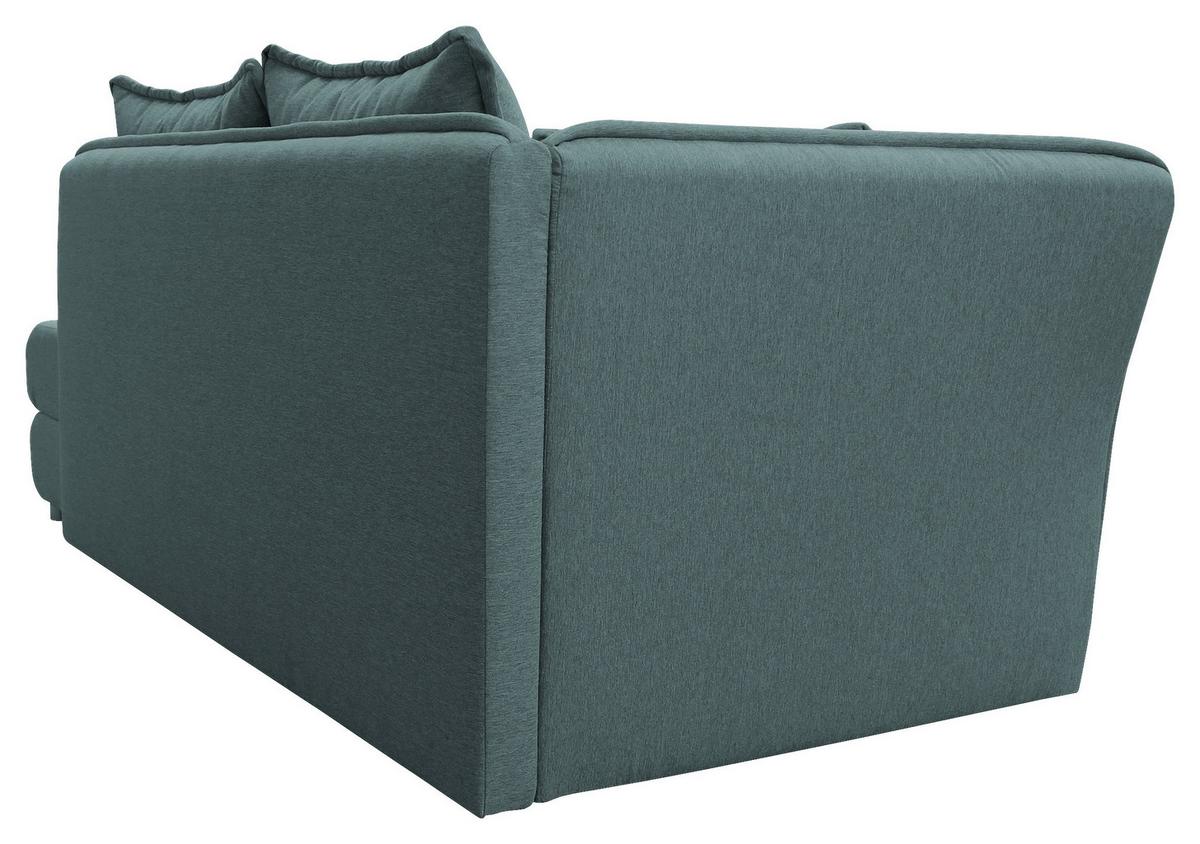 Liege Latte Petrolfarben Inkl. Bettkasten Ottomane Links - Silberfarben/Petrol, Design, Textil (107/84/99/224cm) - MID.YOU