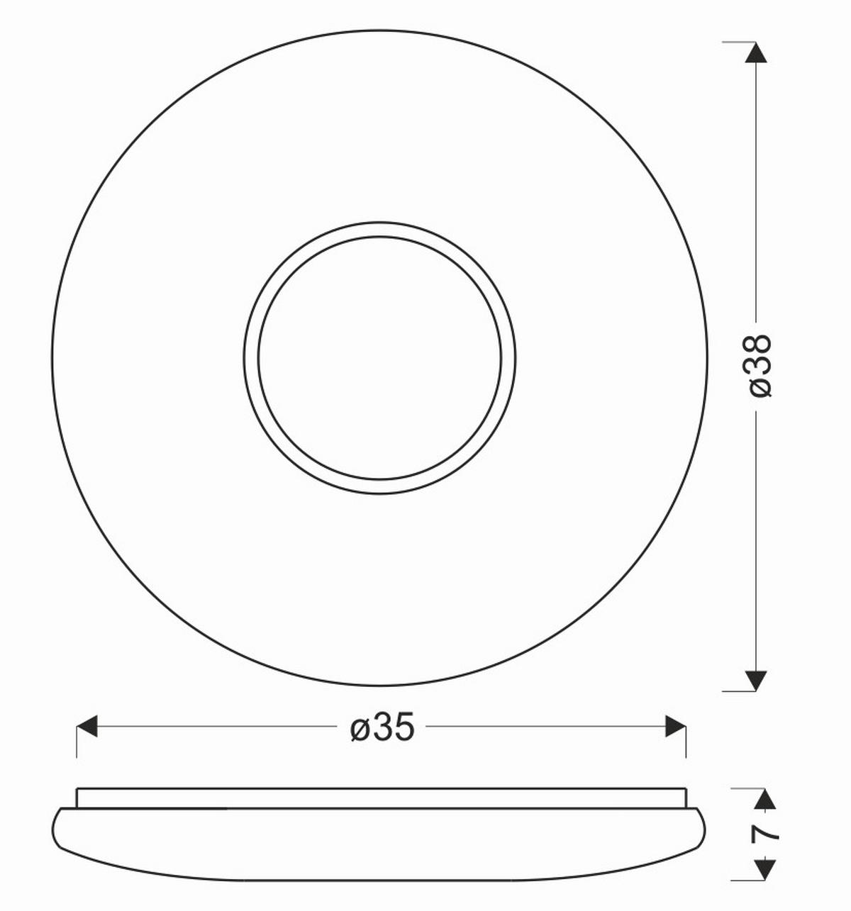LED-Deckenleuchte 13-34250 Uran - Chromfarben/Weiß, KONVENTIONELL, Kunststoff/Metall (38/38/7cm)