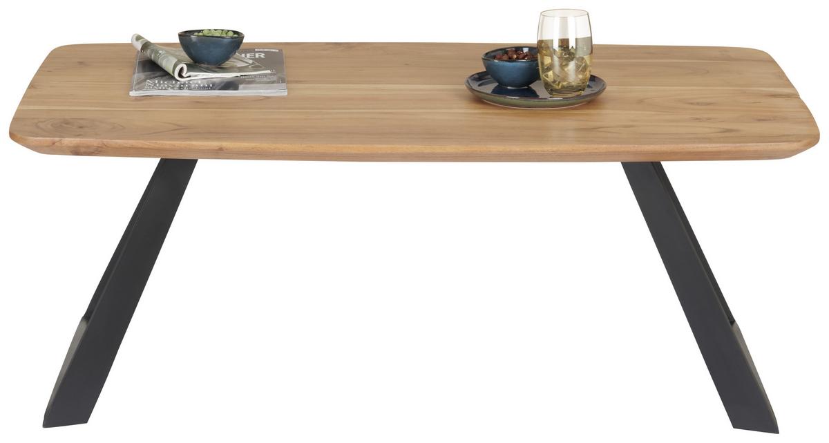 Konferenčný stolík BURGSINN 115x70 cm - čierna/farba akácie, Natur, kov/drevo (115/70/45cm) - Livetastic