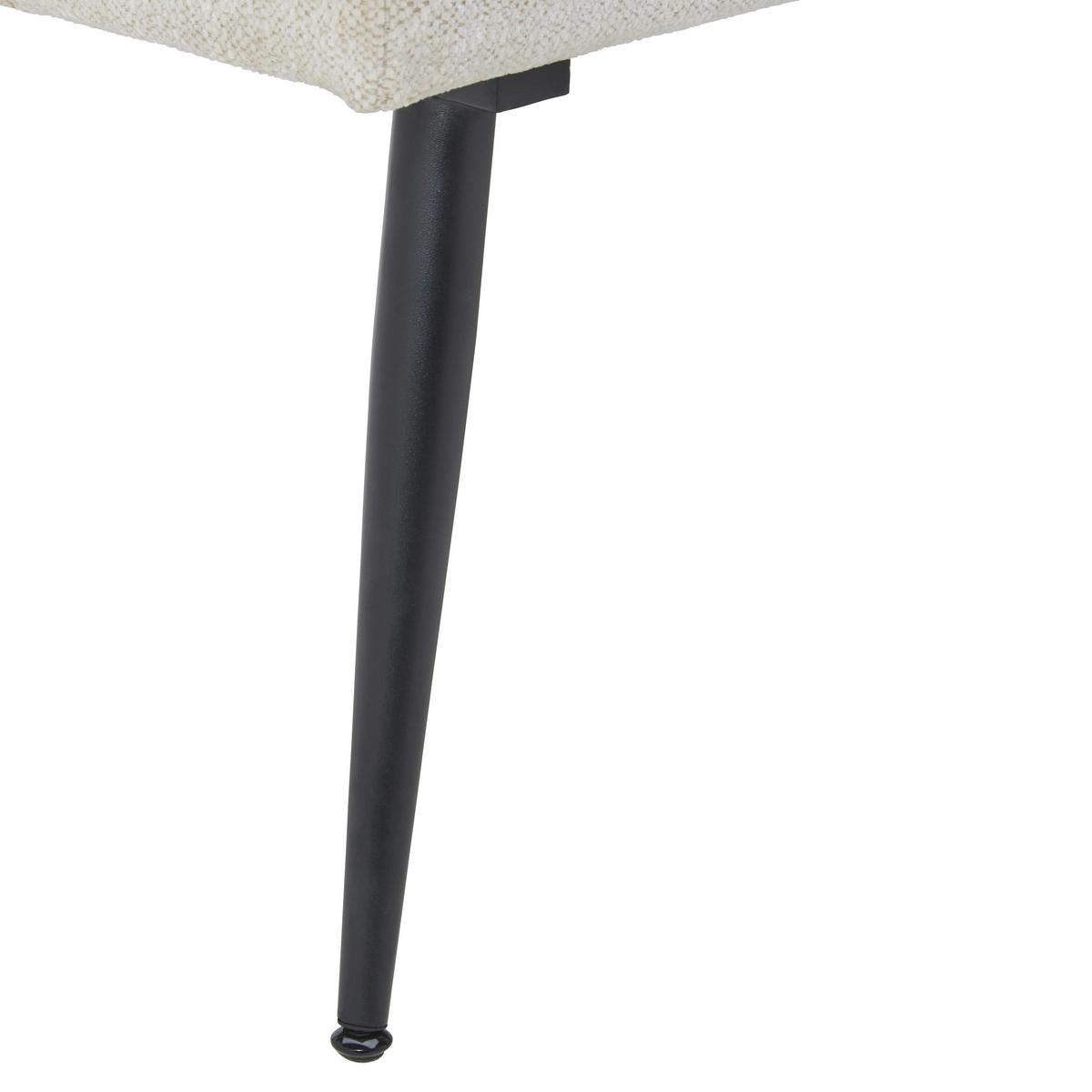 Eckbank Beige Leinenoptik Polyester Aleks 195x157 cm - Beige/Schwarz, LIFESTYLE, Textil/Metall (195/157cm) - MID.YOU