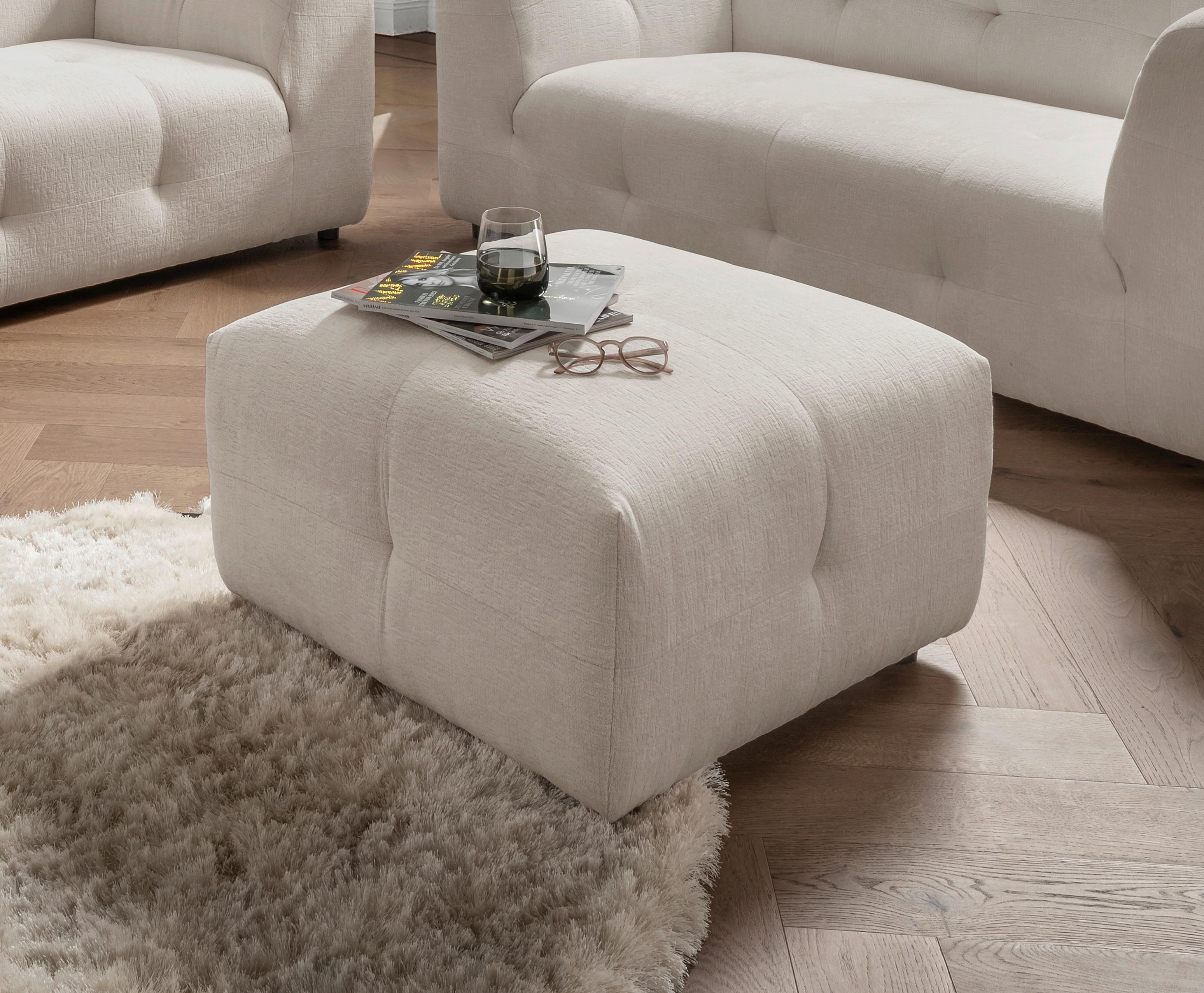 Hocker Velice, Weiß B: 72 Cm - Schwarz/Weiß, Design, Textil (72/44/72cm) - Livetastic