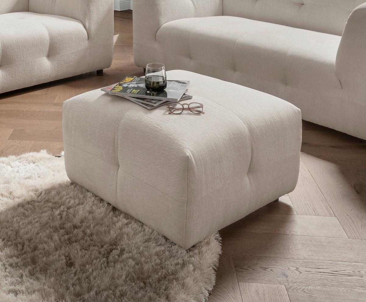 Hocker Velice, Weiß B: 72 Cm - Schwarz/Weiß, Design, Textil (72/44/72cm) - Livetastic