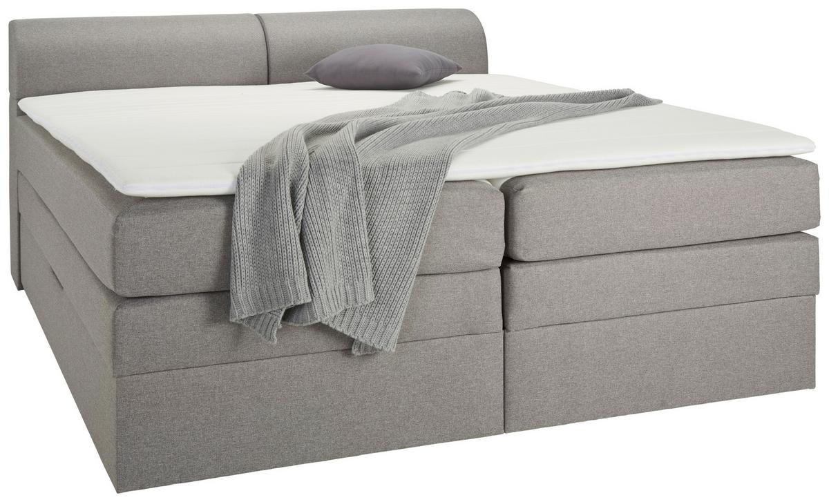 Boxspring postel FLEXI s úložným prostorem, 180x200 - šedá/černá, Konvenční, textil/plast (180/200cm) - Based