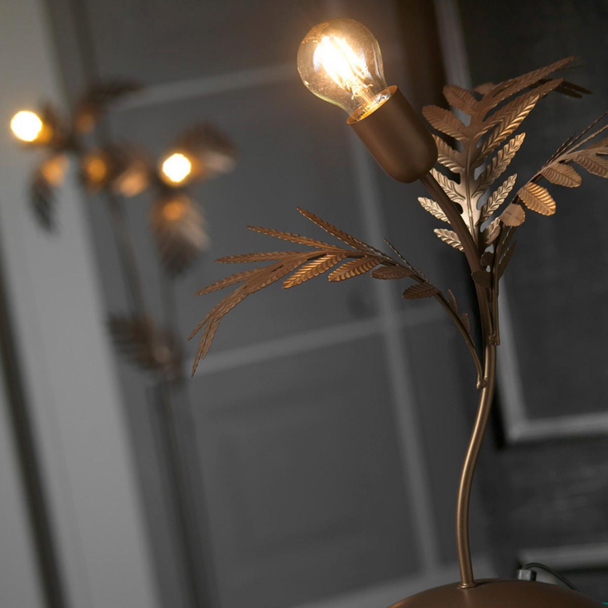 Tischleuchte Meteorite Cappuccino Dunkelbraun L: 40cm - Dunkelbraun/Cappuccino, KONVENTIONELL, Kunststoff/Metall (40/40/45cm)
