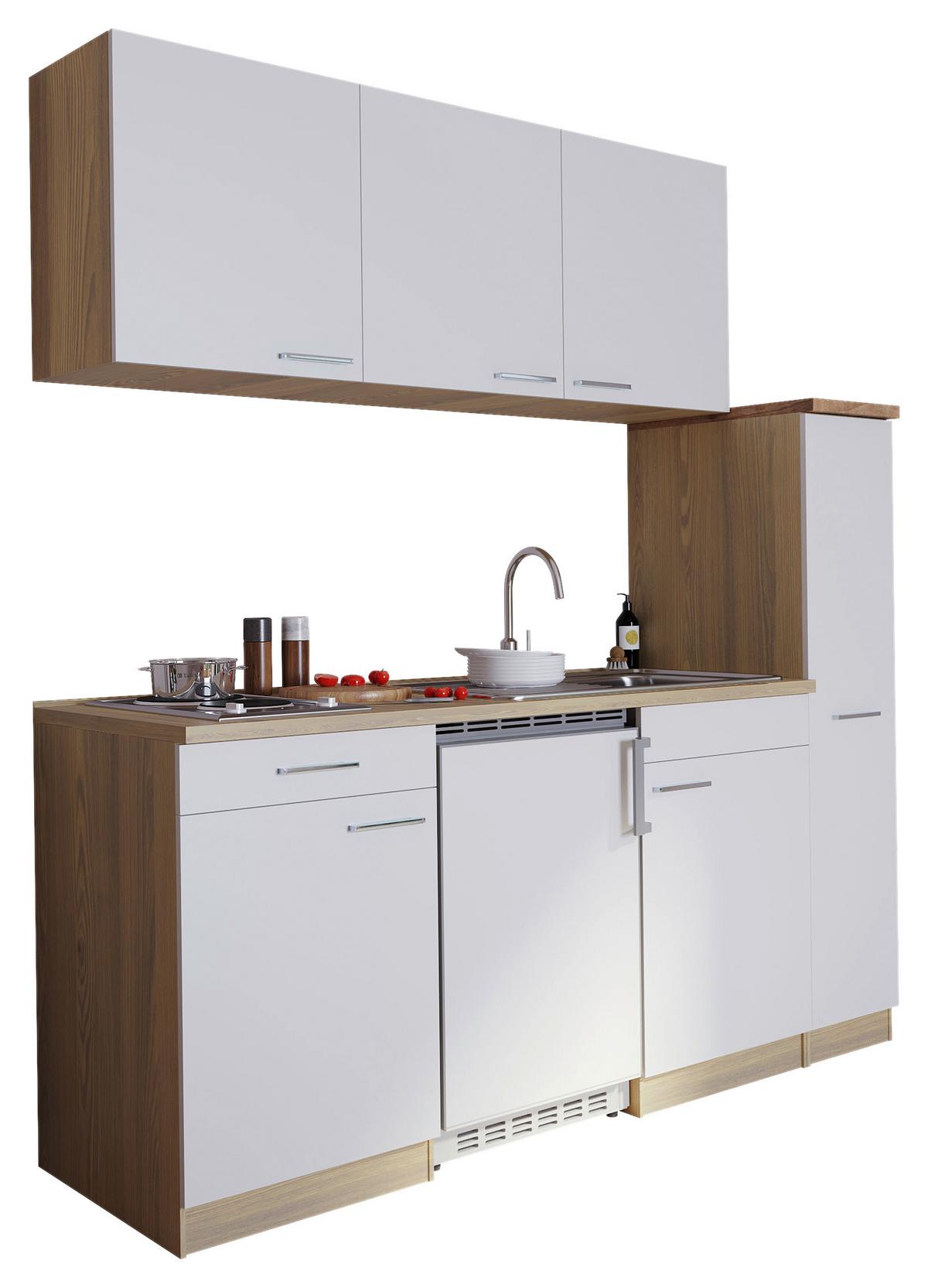 Küchenblock Luis Singleküche 180 cm - Eichefarben/Weiß, Basics, Holzwerkstoff (180cm) - Respekta