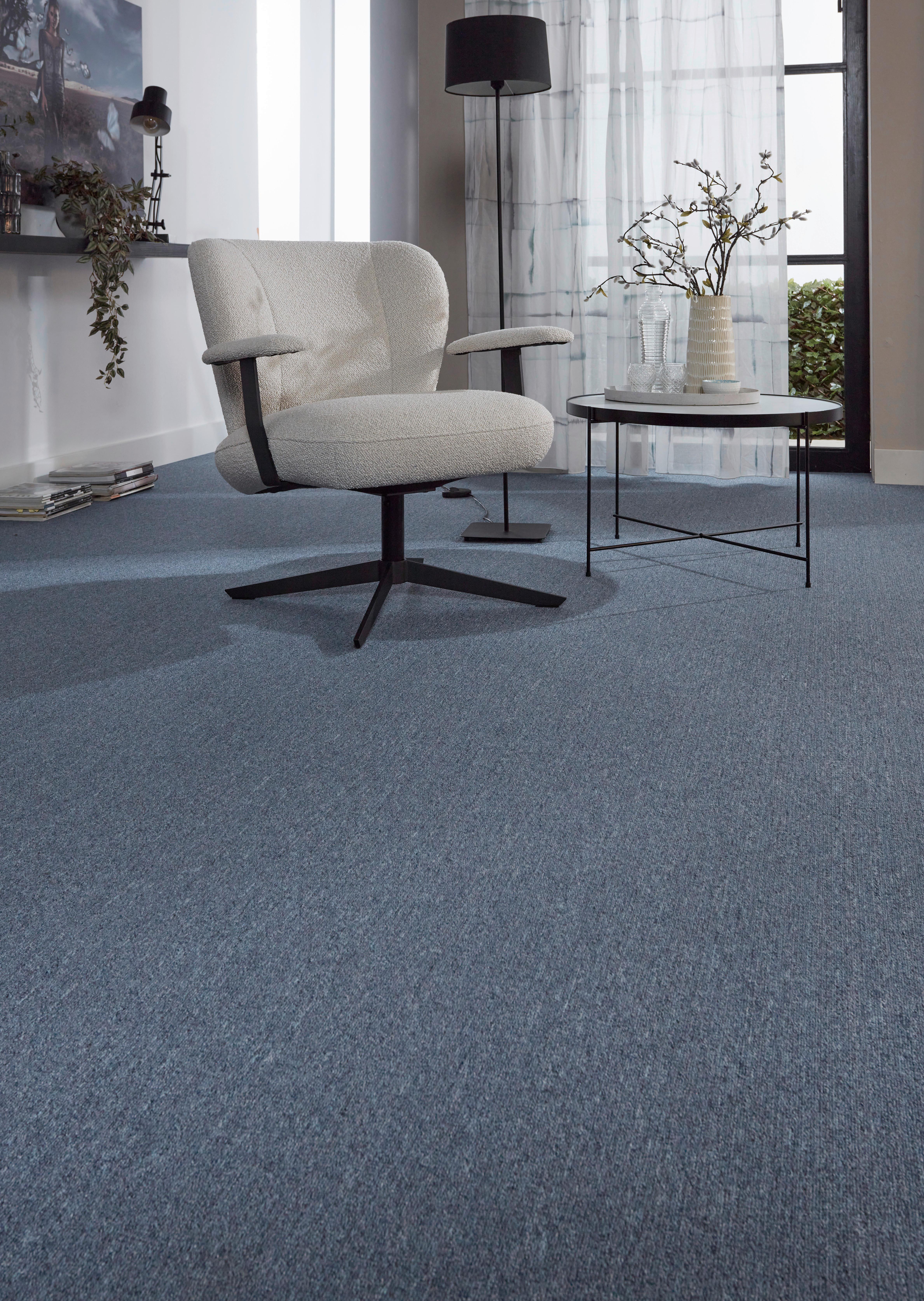 Teppichfliese Hellblau Astra 50x50 Cm Florhöhe 3 Mm - Hellblau, Basics, Textil (50/50cm)