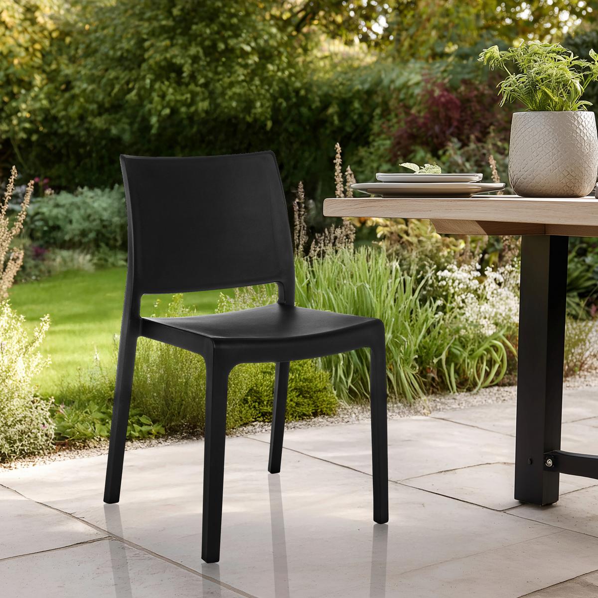 Stuhl T37 V Schwarz B: 47 cm - Schwarz, MODERN, Kunststoff (47/80/51cm) - MID.YOU