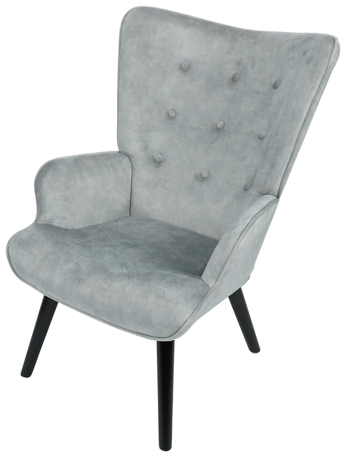 Ohrensessel Luke - Schwarz/Grau, MODERN, Holz/Textil (68/96/74cm)