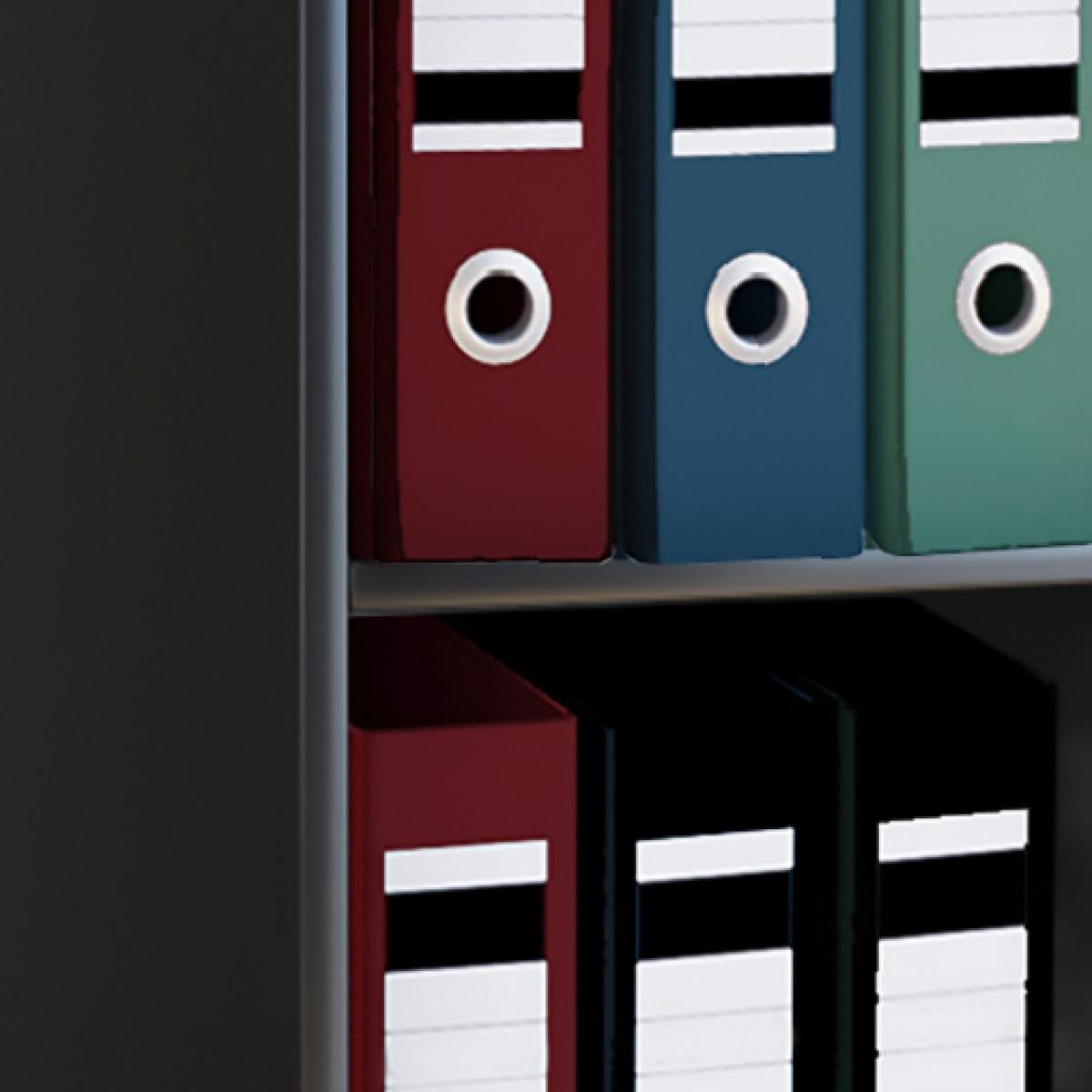 Aktenregal Offas Schwarz B: 34 Cm - Schwarz, Design, Holzwerkstoff (34/72/30cm) - MID.YOU