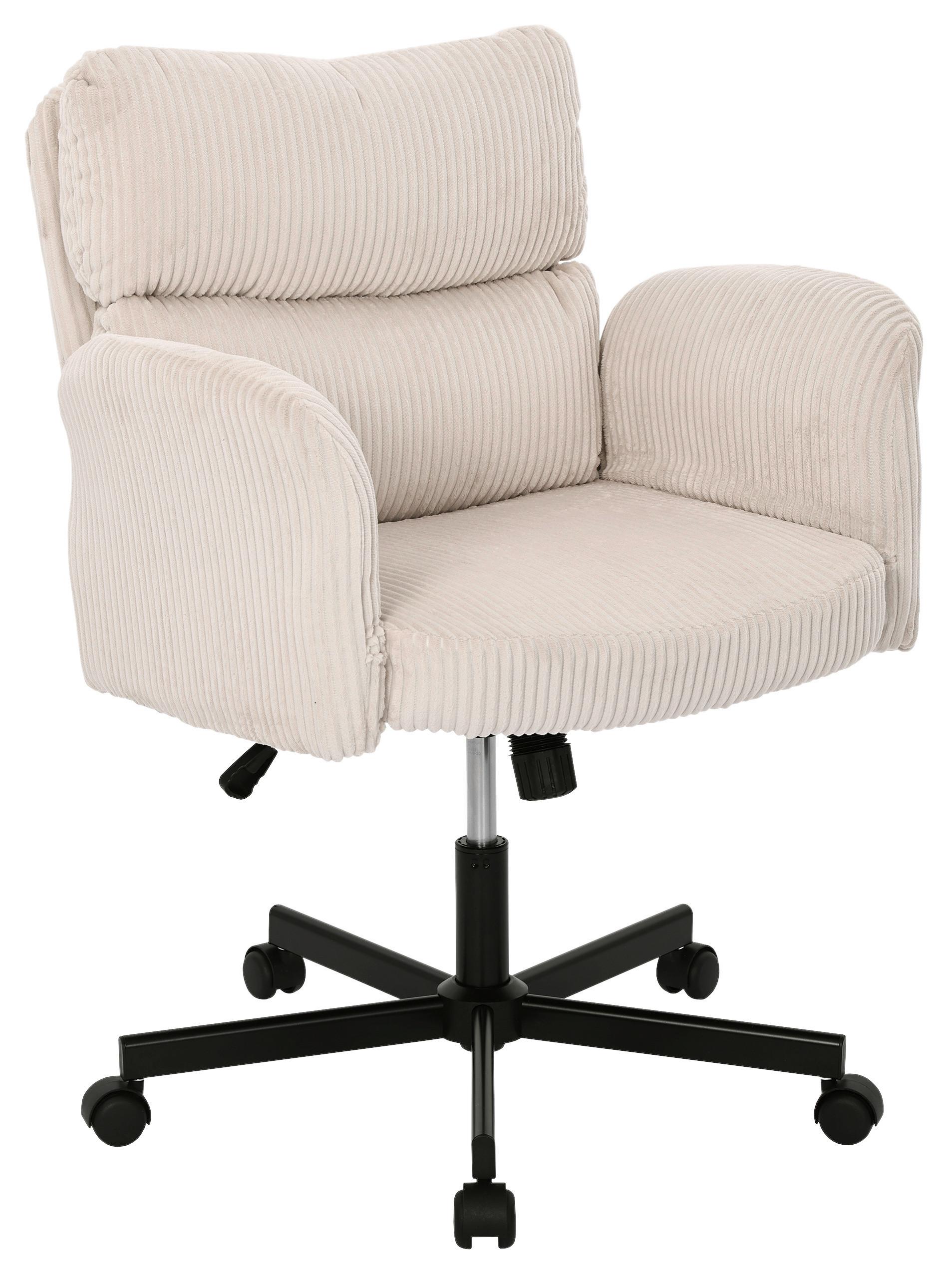 Drehstuhl Lund Beige B: 73 cm - Beige/Schwarz, MODERN, Holz/Kunststoff (73/85-95/65cm) - Livetastic