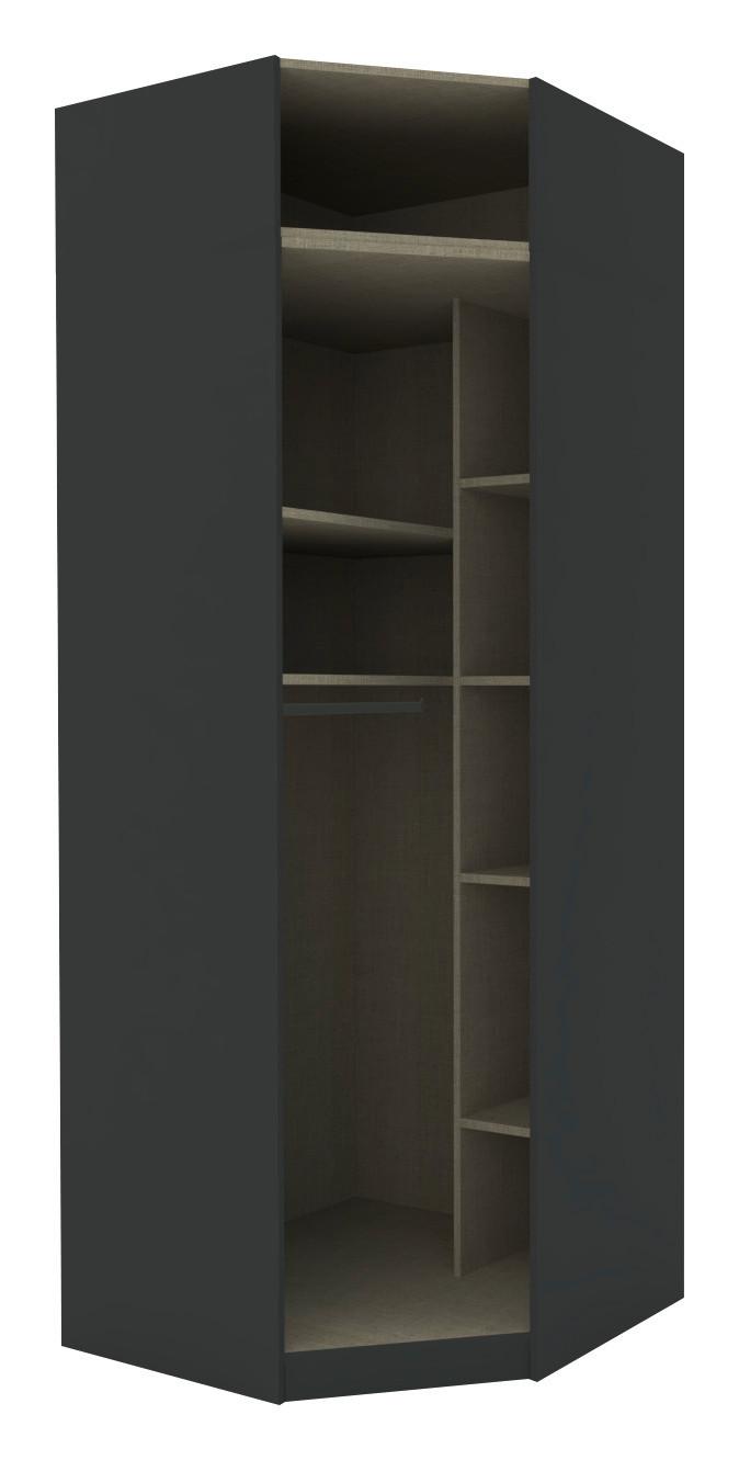 Korpus Rohovej Skrine Unit - antracitová, Moderný, kompozitné drevo (91,1/242,2/91,1cm) - Ondega