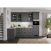 Eckküche Ip 4250 - Graphitfarben/Weiß, ROMANTIK / LANDHAUS, Holzwerkstoff (185/285cm) - Impuls
