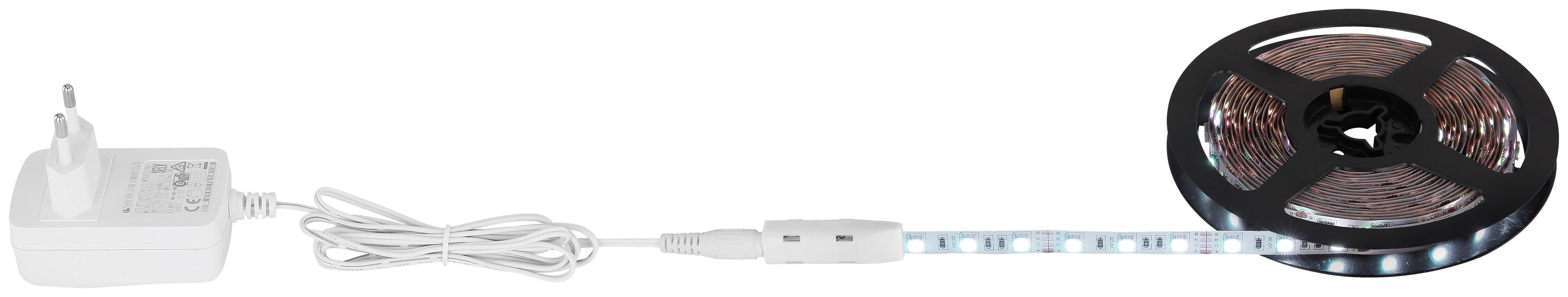 Led-stripe Doris Farbwechsler + Fernbedienung - Klar/Weiß, MODERN, Kunststoff (500cm) - Luca Bessoni