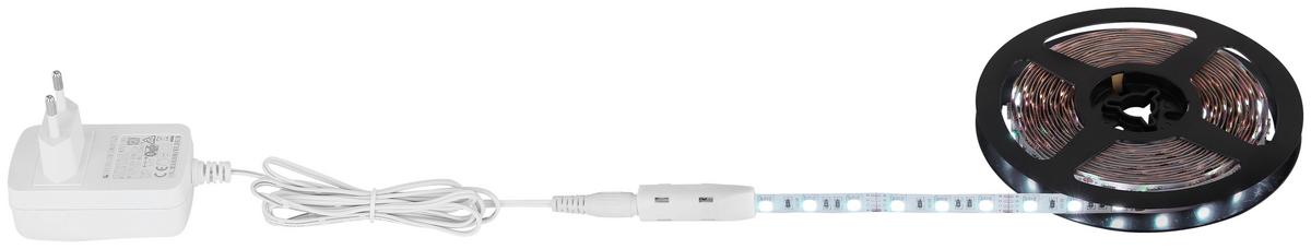 Led-stripe Doris Farbwechsler + Fernbedienung - Klar/Weiß, MODERN, Kunststoff (500cm) - Luca Bessoni