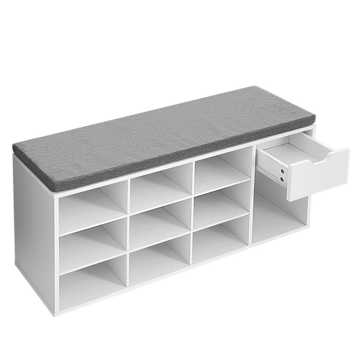 Lavica do predsiene sivá/biela - sivá/biela, Trend, kompozitné drevo (104/48/30cm) - Boxxx