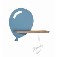 Wandleuchte 21-85115 Baloon - Hellblau, KONVENTIONELL, Holz/Holzwerkstoff (31/12/26cm)