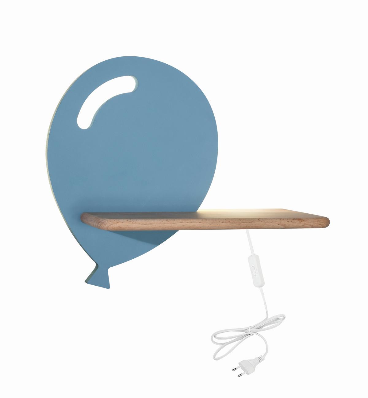 Wandleuchte 21-85115 Baloon - Hellblau, KONVENTIONELL, Holz/Holzwerkstoff (31/12/26cm)