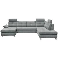 Sedací souprava ALBA U, pravá, šedá, úl.prostor, lůžko - světle šedá, Moderní, textil/plast (177/349/233cm) - MID.YOU