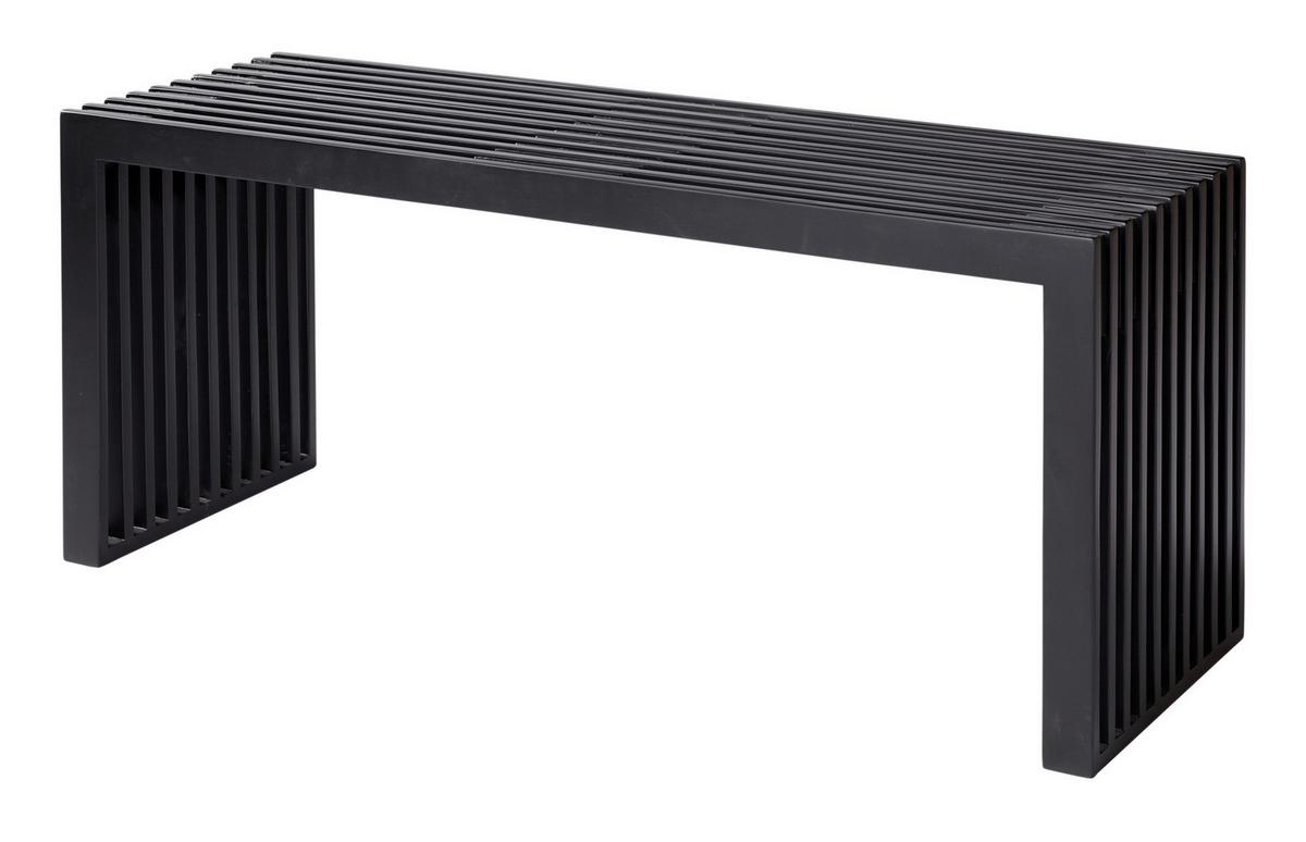 Sitzbank Schwarz Rib 104x43 Cm - Schwarz, KONVENTIONELL, Holz (104/43/35cm) - MID.YOU