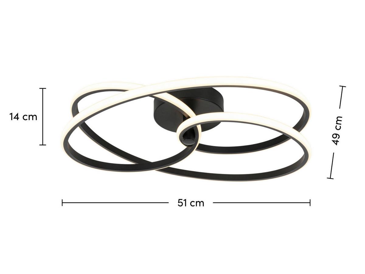 STROPNÍ LED SVÍTIDLO MOFER - černá, Moderní, kov/plast (50/13cm) - Premium Living