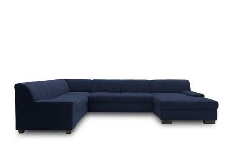 Wohnlandschaft Norma Blau Webstoff - Wengefarben/Blau, Design, Textil (212/328/153cm) - MID.YOU