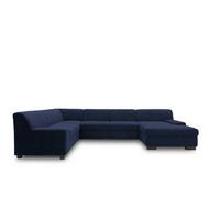 Wohnlandschaft Norma Blau Webstoff - Wengefarben/Blau, Design, Textil (212/328/153cm) - MID.YOU