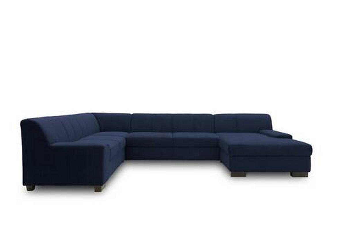 Wohnlandschaft Norma Blau Webstoff - Wengefarben/Blau, Design, Textil (212/328/153cm) - MID.YOU