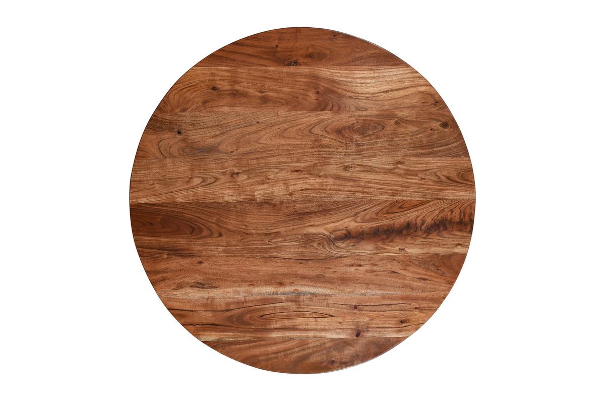 Esstisch Tara Akazie Braun B: 100 cm - Schwarz/Braun, LIFESTYLE, Holz/Metall (100/100/76cm) - MID.YOU