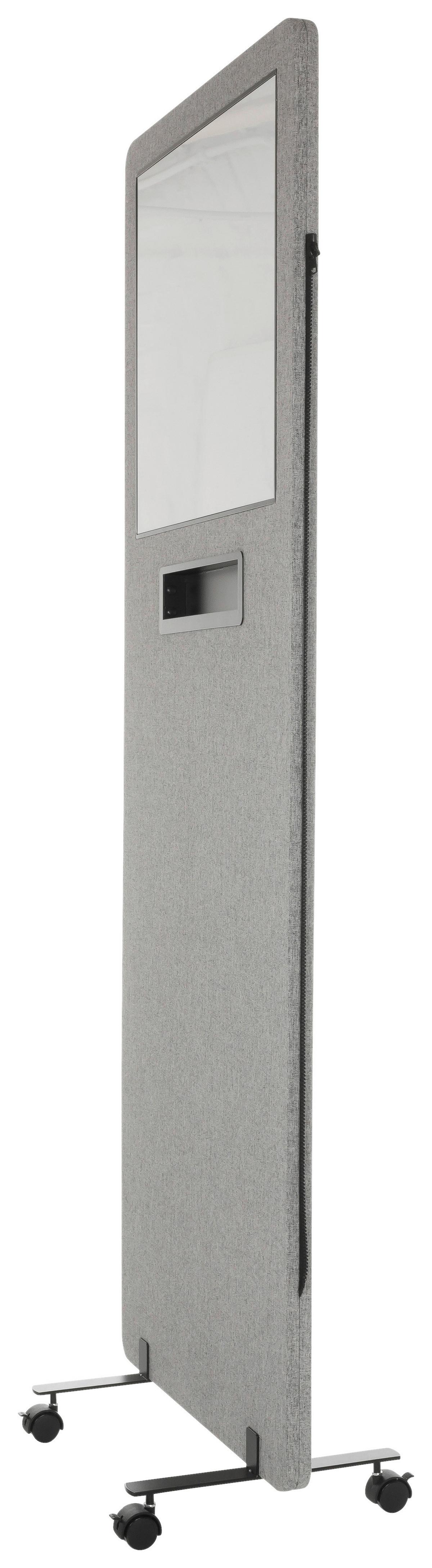 Trennwand Flexmiut Wb - Klar/Hellgrau, Basics, Kunststoff/Textil (60/177/3cm) - MID.YOU