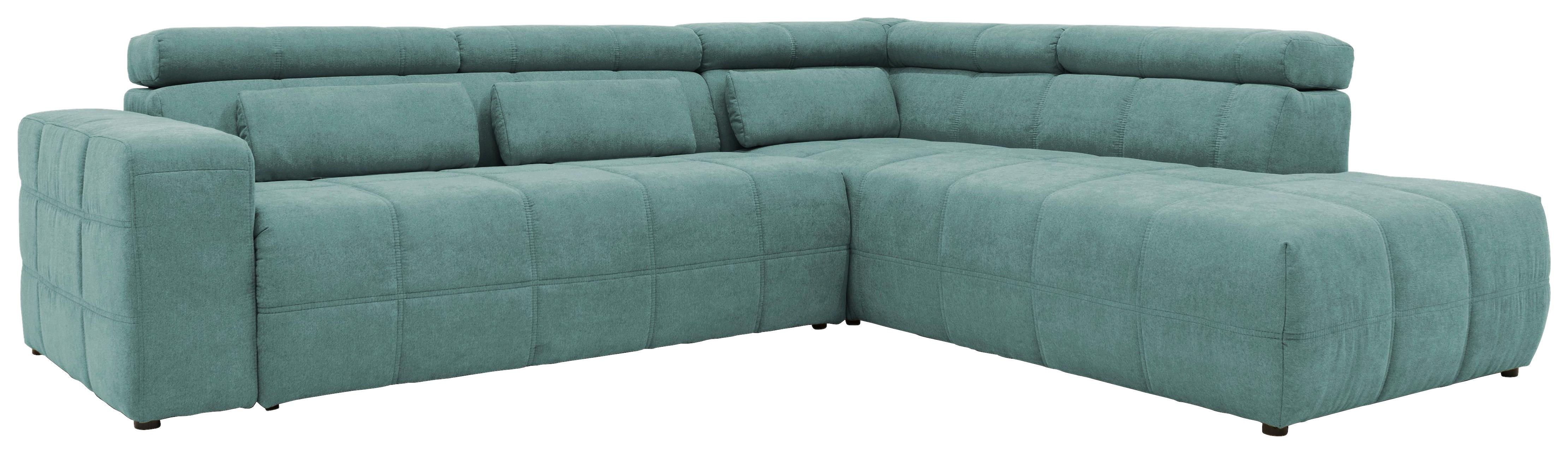 Ecksofa Brandon Kopfteile verstellbar Mintgrün - Schwarz/Mintgrün, Design, Textil (275/228cm) - MID.YOU