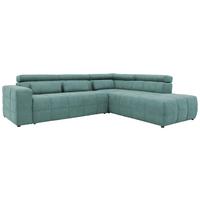 Ecksofa Brandon Kopfteile verstellbar Mintgrün - Schwarz/Mintgrün, Design, Textil (275/228cm) - MID.YOU