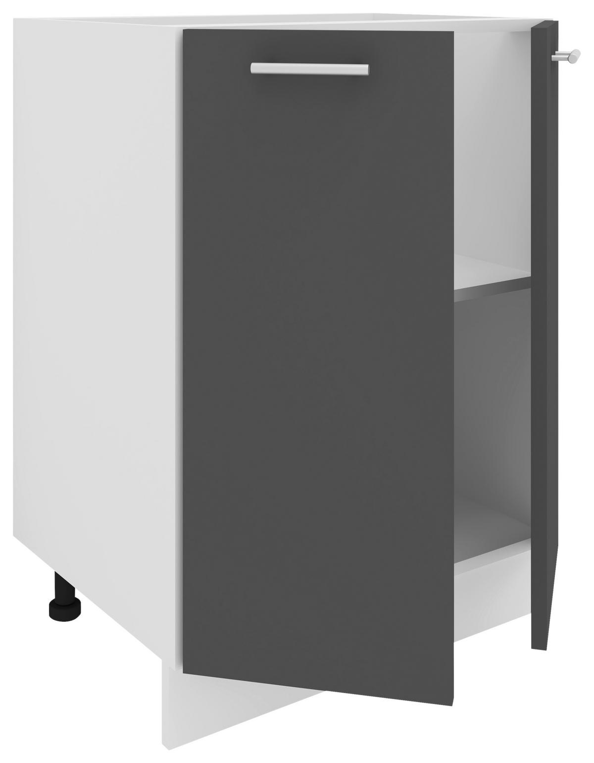 Küchenunterschrank Esilo B: 60 cm Anthrazit/Weiß - Anthrazit/Weiß, KONVENTIONELL, Holzwerkstoff (60/82/46cm) - MID.YOU