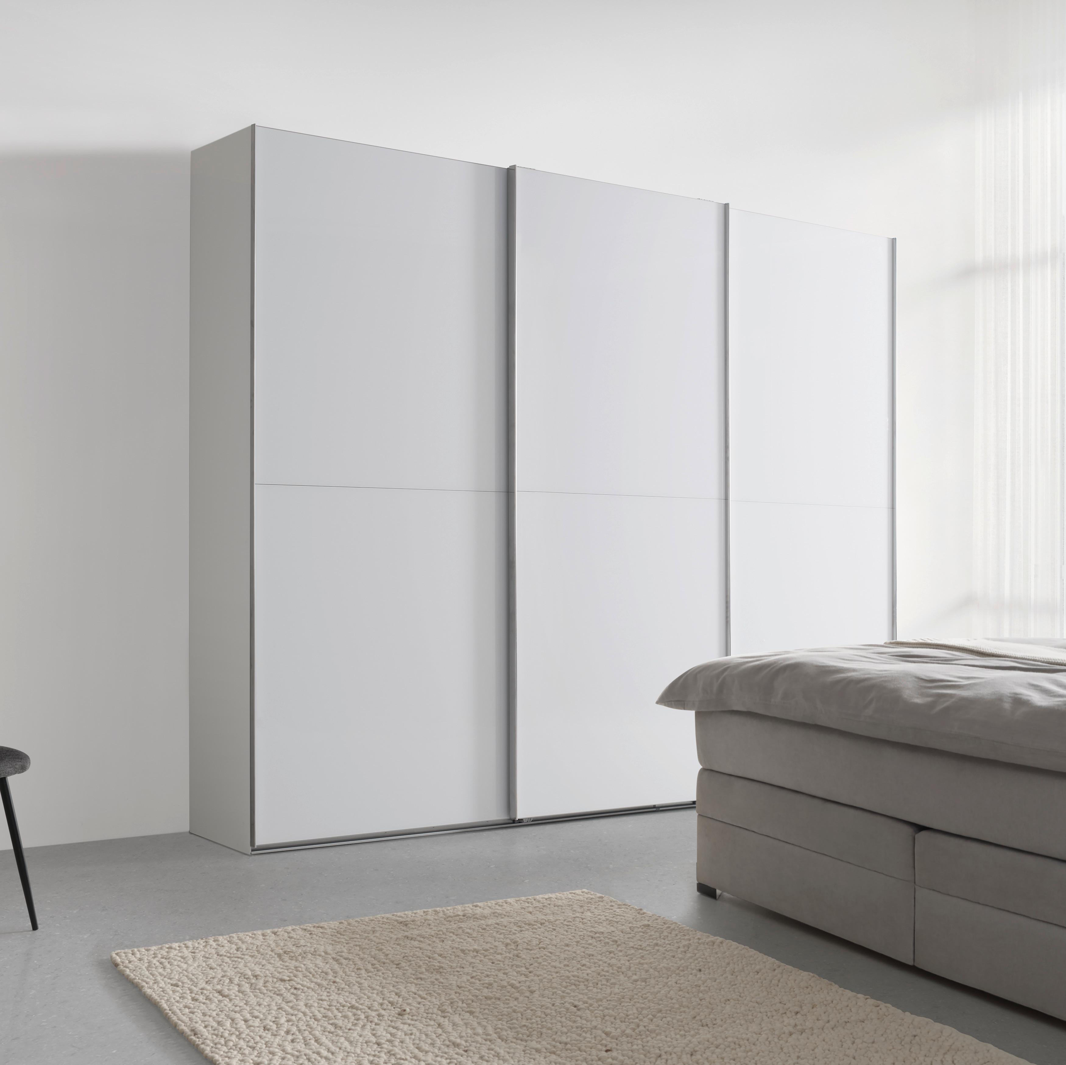 Šatníková skriňa Fifty FIFTY - biela/chrómová, Konventionell, kov/kompozitné drevo (300/222/60cm) - Premium Living