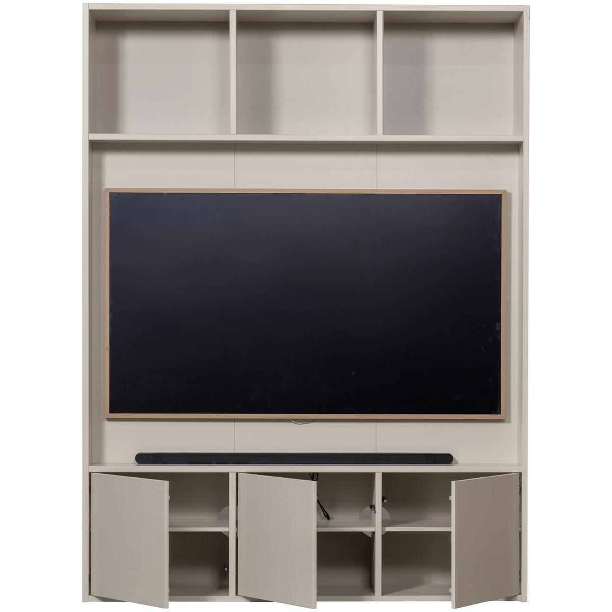 WOHNWAND Meggy Grau B: 160cm - Grau, Design, Holz (160/215/40cm) - Livetastic