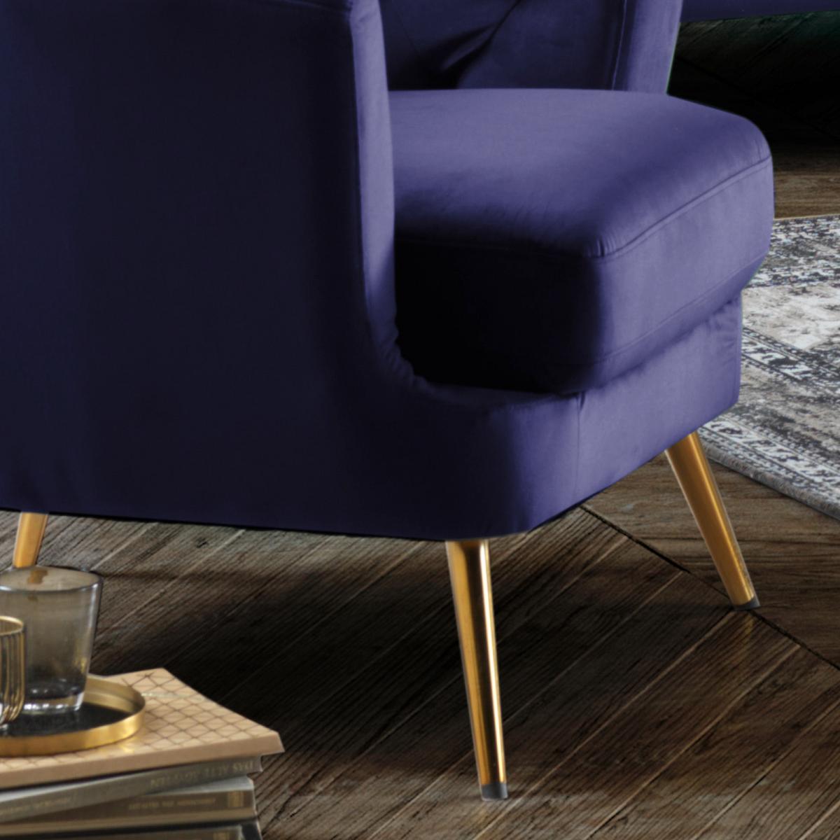 Fotel Lita - kék, Modern, textil/fém (89/78/83cm) - Ti'me