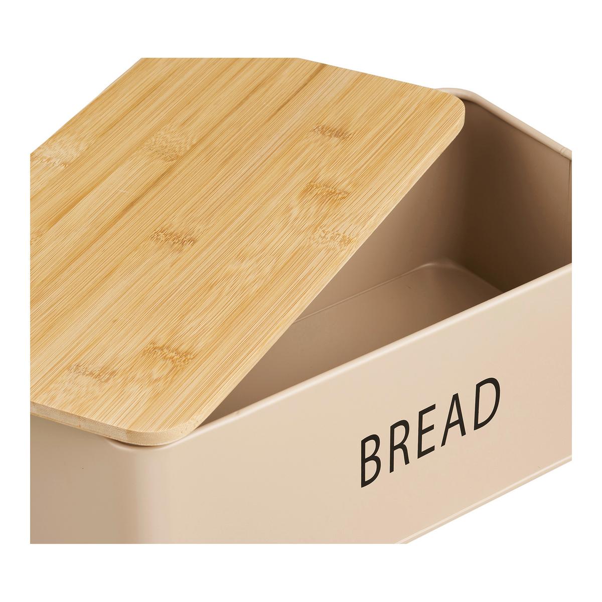 Vorratsdosenset Beige Tula Bread Box 4 -Teilig. - Beige/Naturfarben, Basics, Holz/Metall