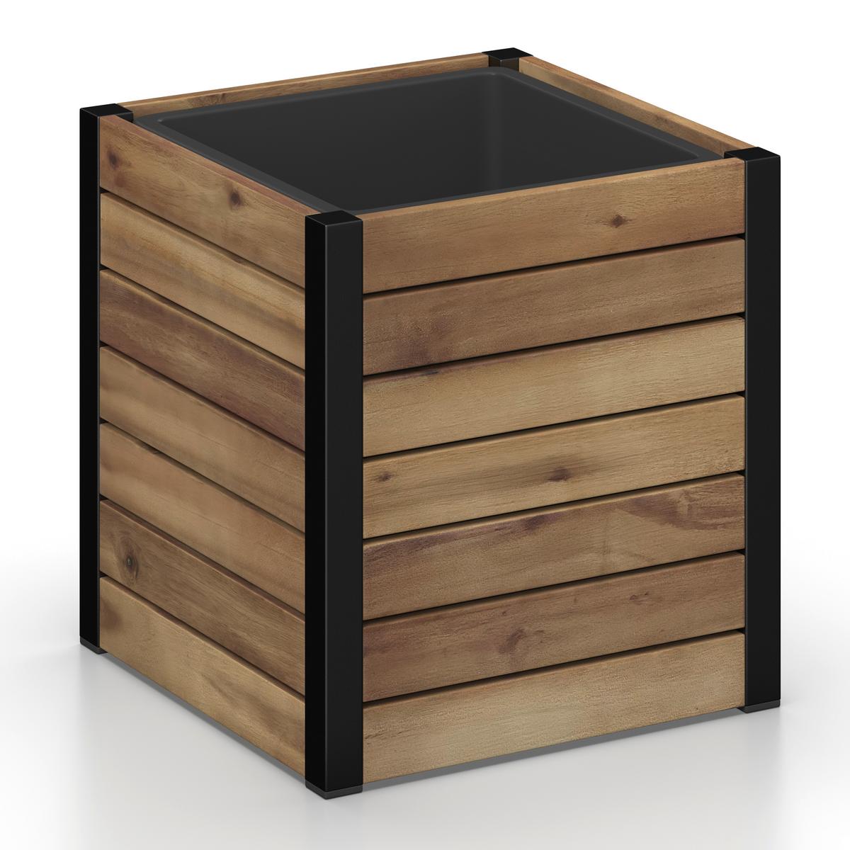 VYVÝŠENÝ ZÁHON MARLO - barvy akácie, Moderní, kov/dřevo (32/34/32cm) - Bessagi Garden