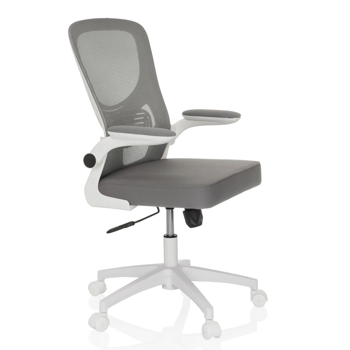 Drehstuhl Grau B: 60 Cm - Grauweiß/Weiß, MODERN, Kunststoff/Textil (60/95-105/54cm) - MID.YOU