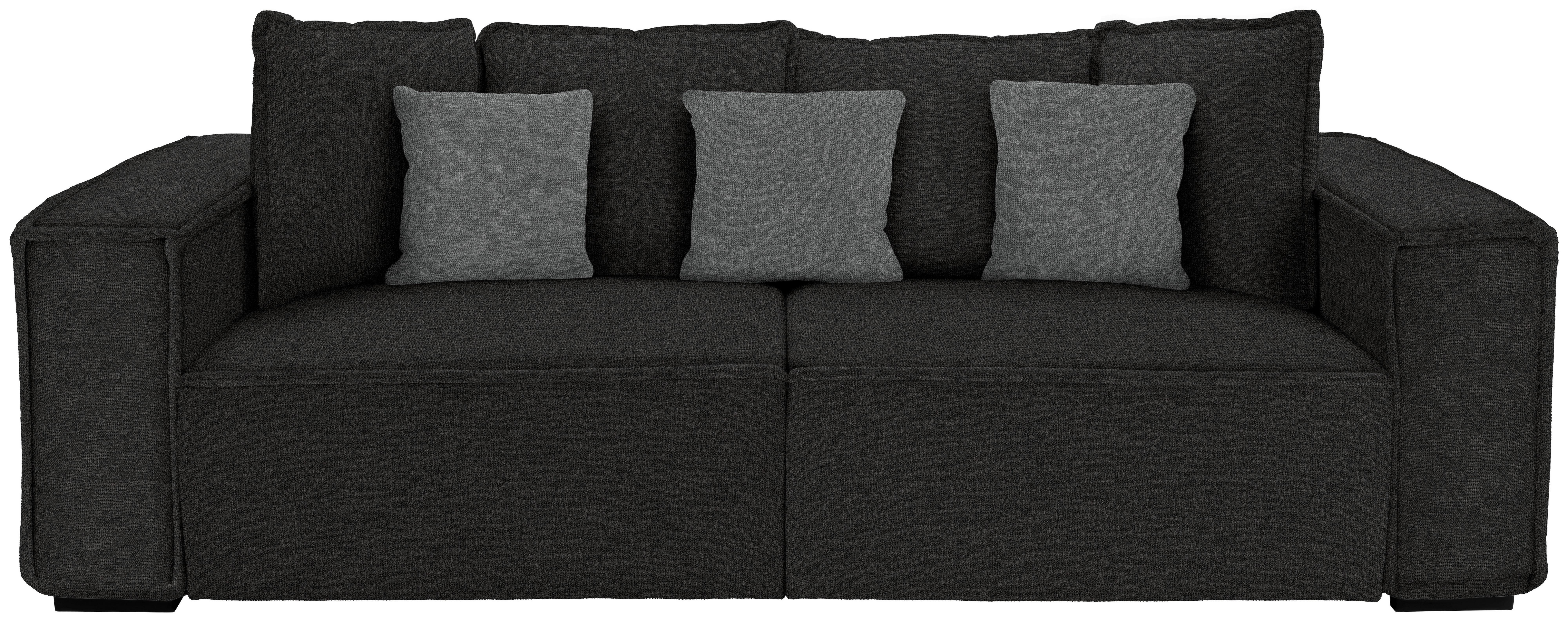 Bigsofa mit Kissen Surf, Mikrofaser - Anthrazit/Grau, MODERN, Holz/Textil (244/62/117cm) - Luca Bessoni
