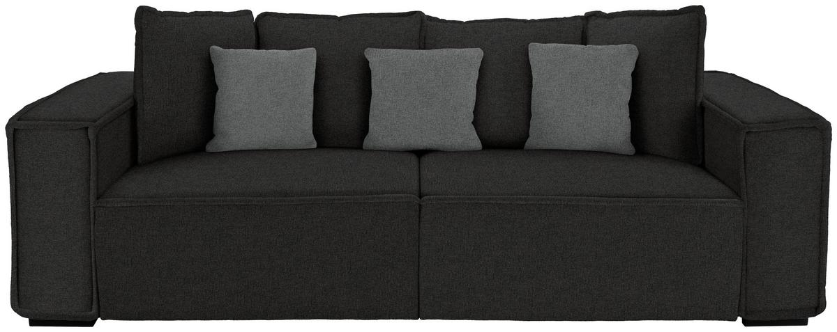 Bigsofa mit Kissen Surf, Mikrofaser - Anthrazit/Grau, MODERN, Holz/Textil (244/62/117cm) - Luca Bessoni