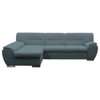 Veratti New Blau Inkl. Schlaffunktion Ottomane Links - Blau/Silberfarben, Design, Textil (167/281cm) - MID.YOU