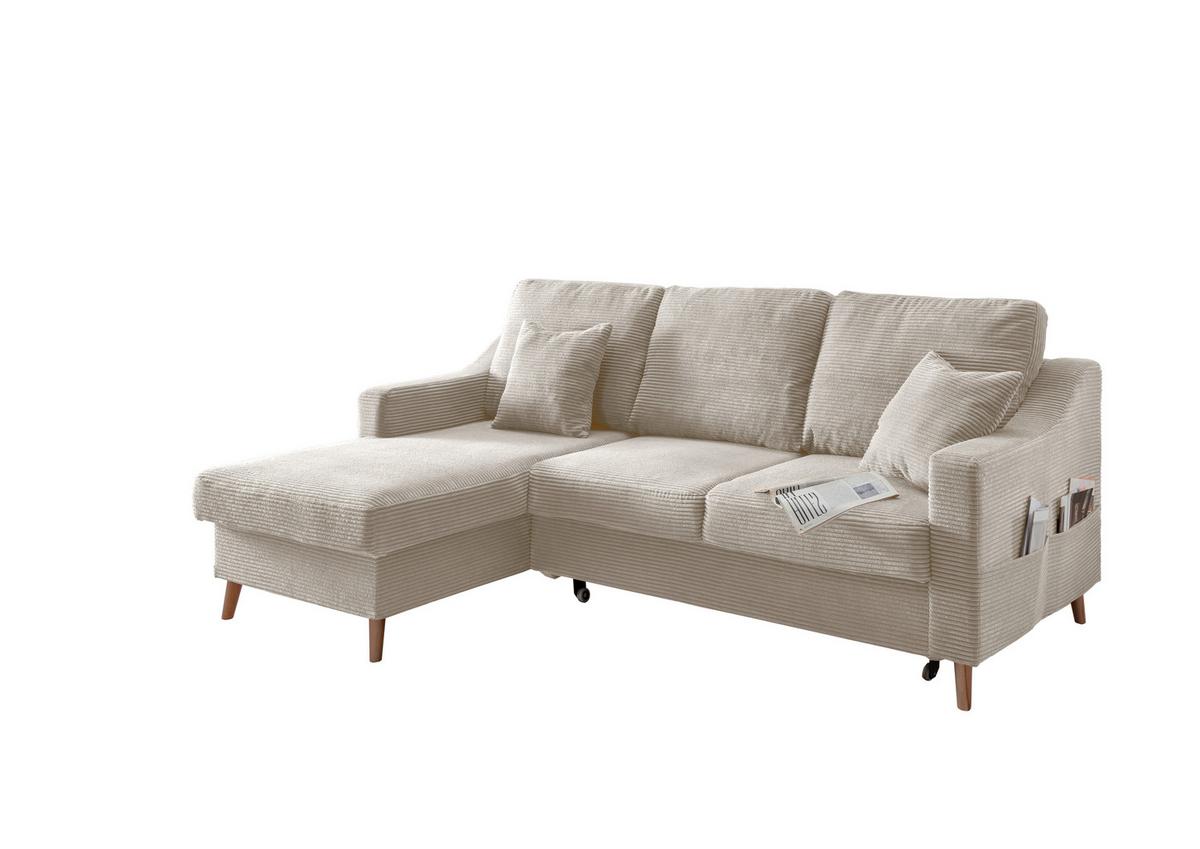 Ecksofa Valentina - Beige/Naturfarben, Design, Textil (150/228cm) - P & B
