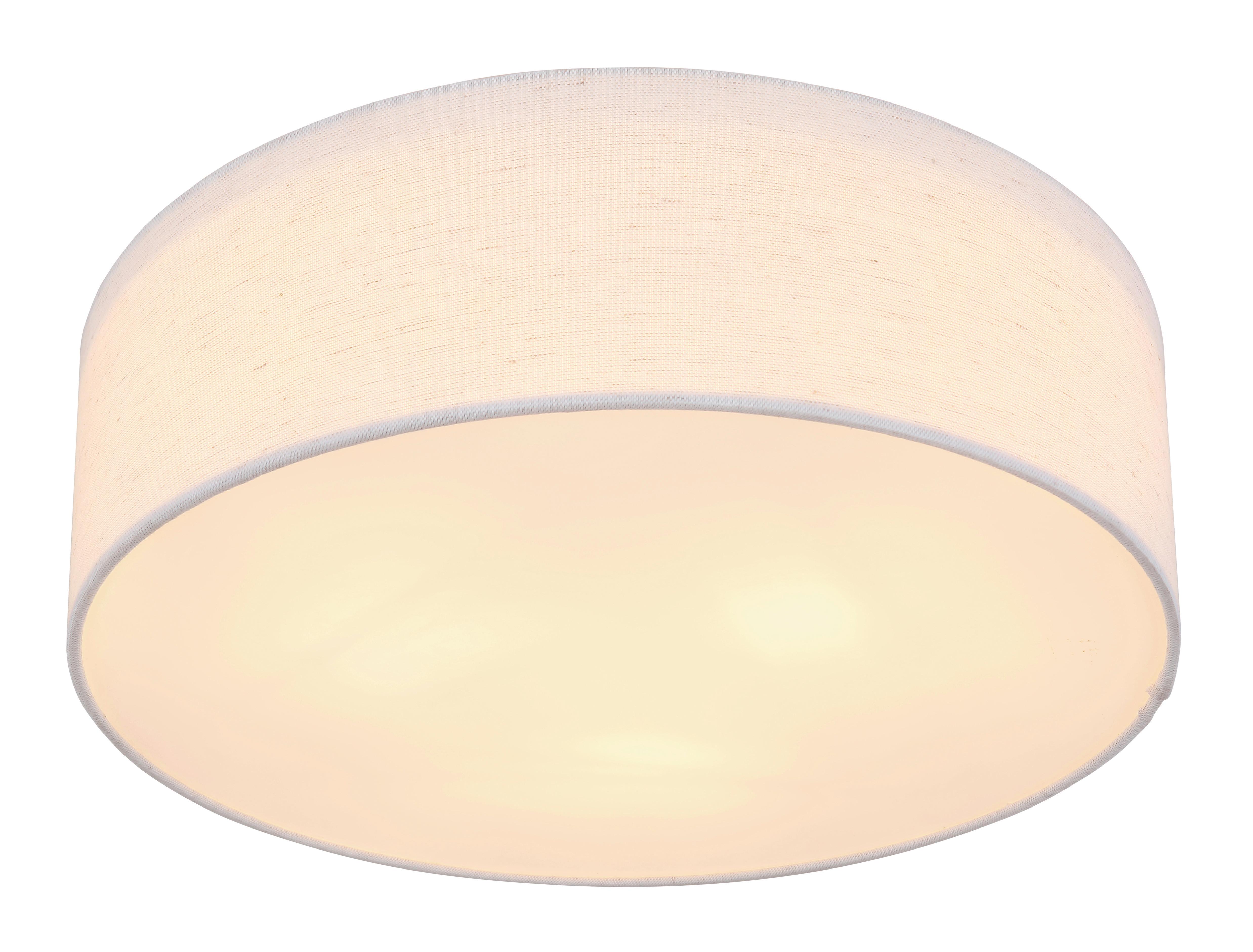 Deckenleuchte Ava Ø 40 Cm 3-Flammig - Beige/Weiß, Basics, Textil/Metall (40/12cm) - Globo