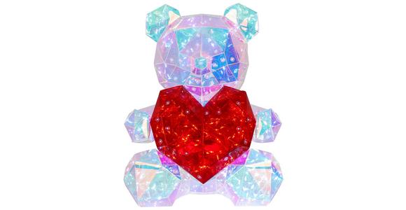 LED-Dekoleuchte Teddy - Transparent/Rot, MODERN, Kunststoff (30/19/23cm) - Luca Bessoni