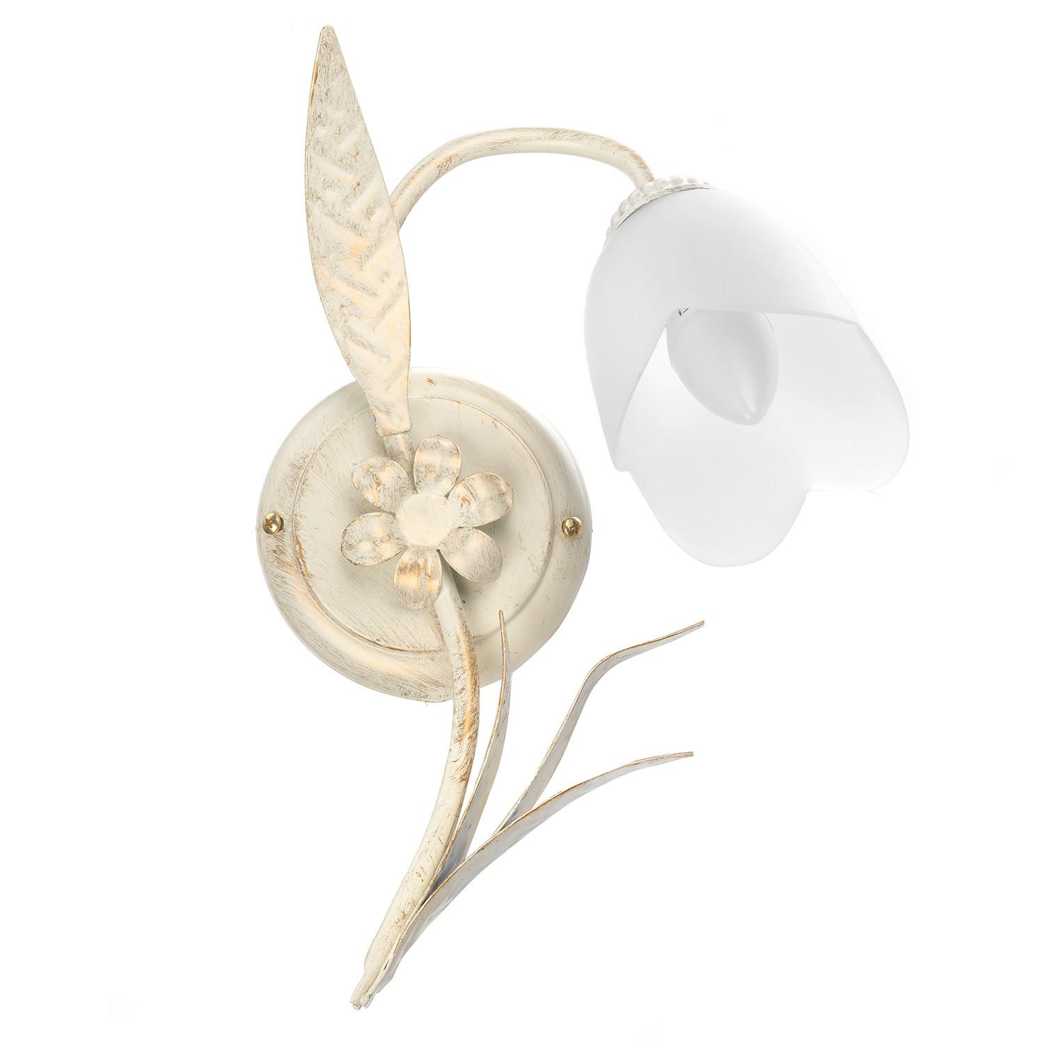 Wandleuchte 4250/ap1a - Weiß, KONVENTIONELL, Glas/Metall (24/19/35cm)