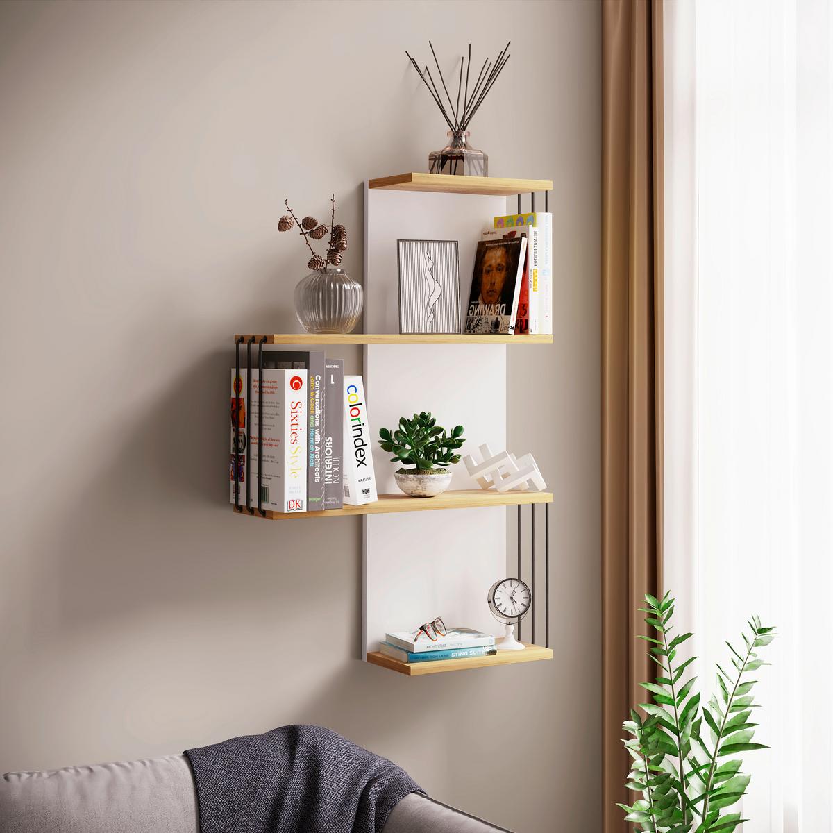 Wandboard Dolira Weiß/Eichefarben B: 68 cm - Eichefarben/Weiß, Design, Holzwerkstoff (68/98/19cm) - Livetastic