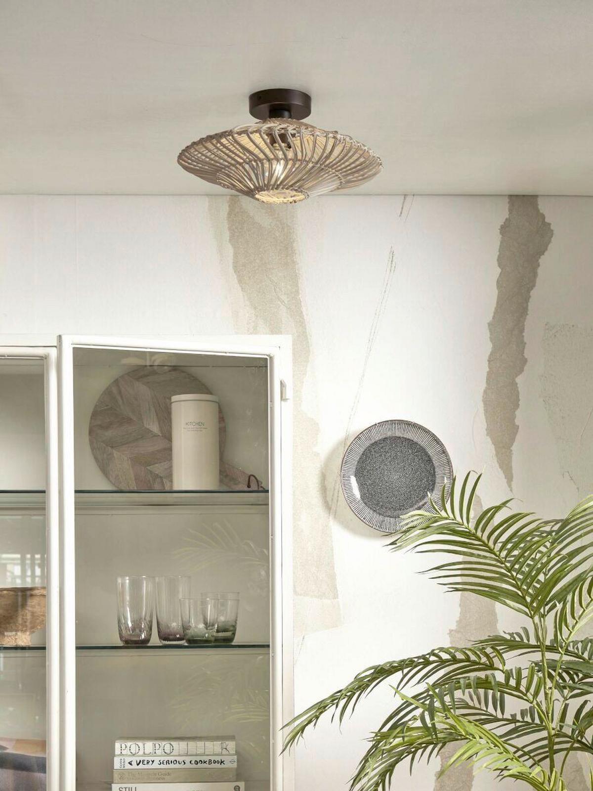 Deckenleuchte Zanzibar/c/4012/w - Weiß, Trend, Naturmaterialien (40/12cm) - Good & Mojo