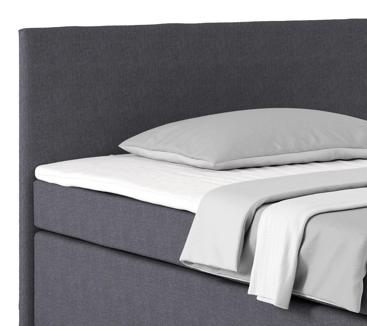 Postel Boxspring Nero, 140x200 cm, antracitová - barvy chromu/antracitová, Konvenční, kov/textil (140/200cm)