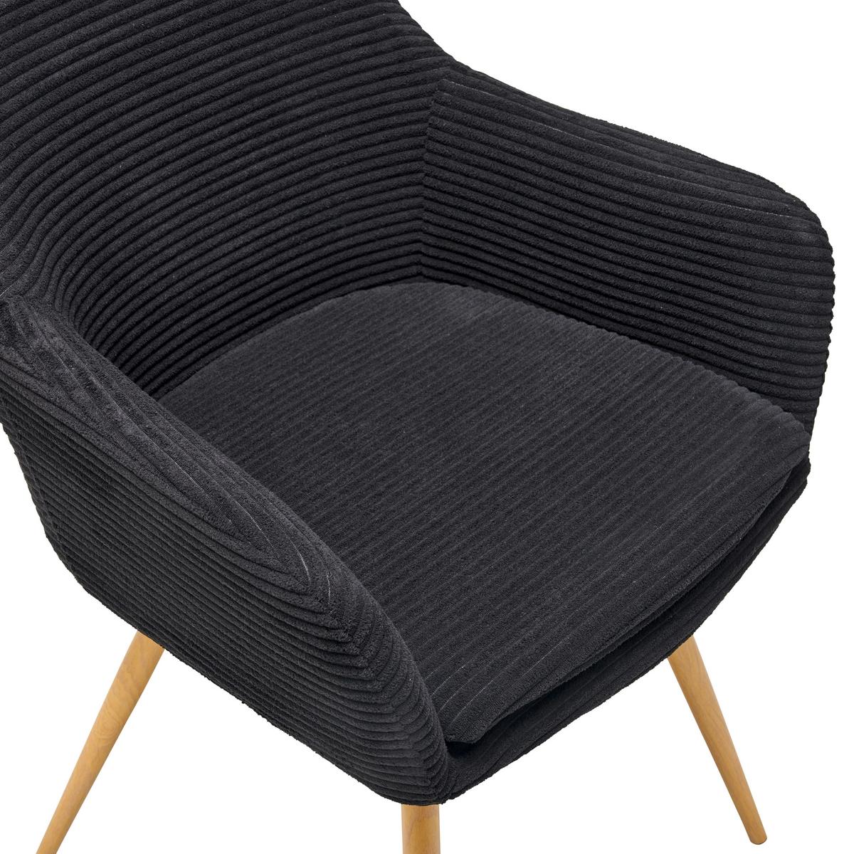 Armlehnstuhl Cardiff - Schwarz/Naturfarben, LIFESTYLE, Textil/Metall (57/83/62cm) - MID.YOU