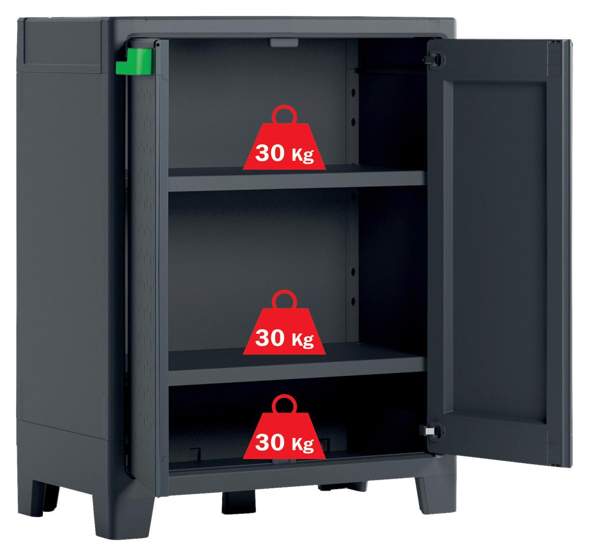 Werkzeugschrank E-Com Moby 44x100x80 cm Kunststoff - Anthrazit/Grau, Design, Kunststoff (80/100/44cm) - Keter